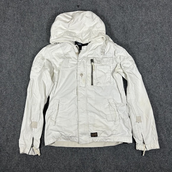 G-Star RAW Jackets & Blazers - G-Star RAW Hooded Utility Biker Jacket - Off-White/Cream Women's Large #2610